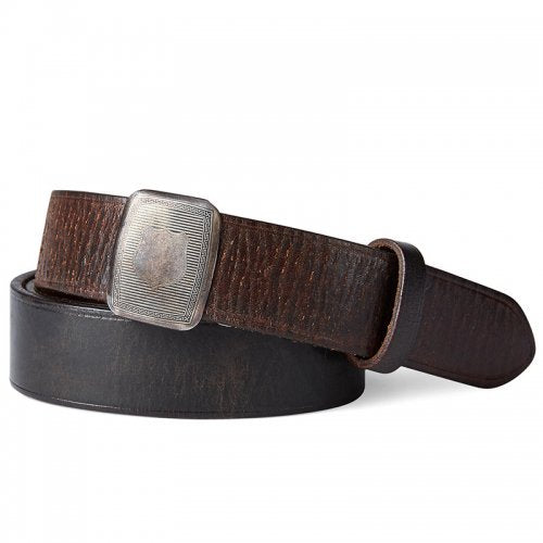 Double RL : VINCENNES LEATHER BELT (VINTAGE BLACK)