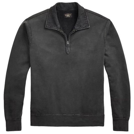 Double RL : FRENCH TERRY QUARTER ZIP PULLOVER (BLACK)