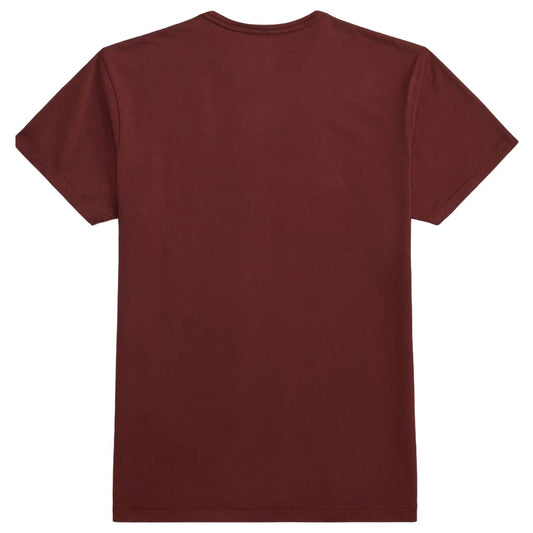Double RL : LOGO GARMENT-DYED LOGO JERSEY T-SHIRT (VINTAGE BURGUNDY)