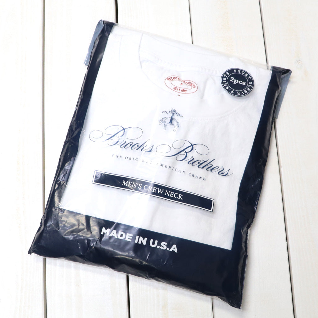 Brooks Brothers : COTTON 2-PACK CREW NECK TEE Made in USA (WHITE)