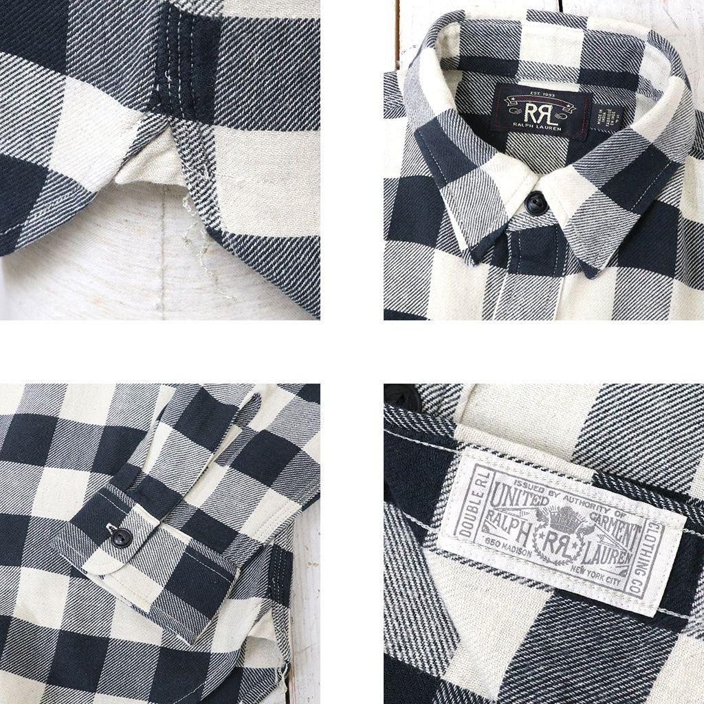 Double RL : BUFFALO CHECK TWILL WORK SHIRT (NATURAL)