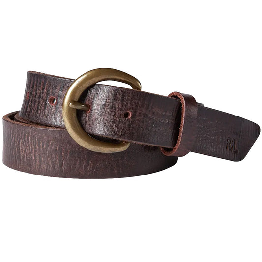 Double RL『TERRANCE TUMBLED LEATHER BELT』(BROWN)