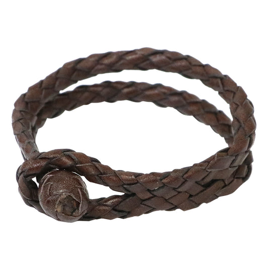 Double RL : LEATHER BRAIDED CUFF (BROWN)