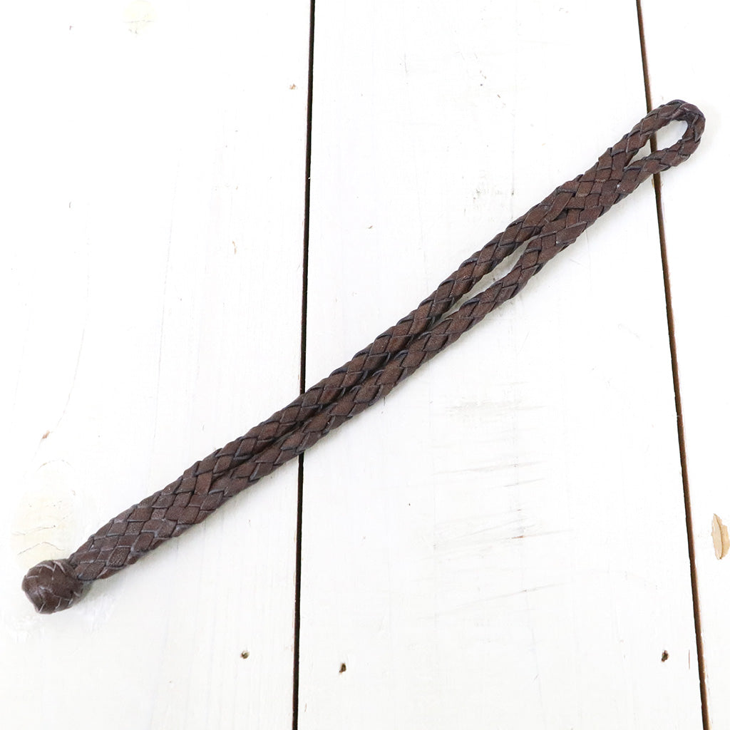 Double RL : LEATHER BRAIDED CUFF (BROWN)