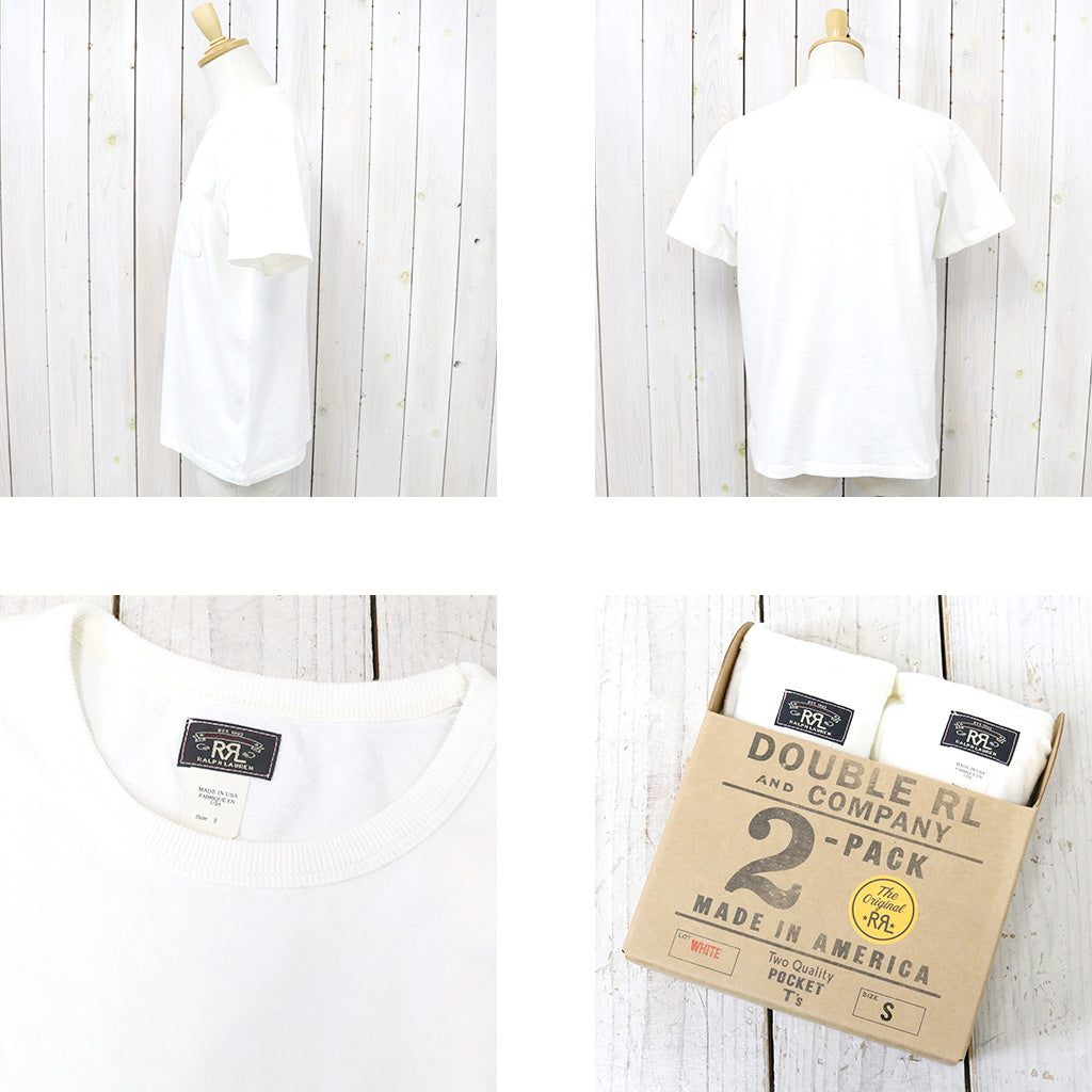 Double RL : GARMENT-DYED POCKET T-SHIRT 2PACK (WHITE)