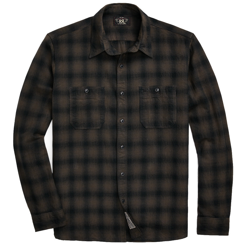 Double RL『PLAID CANVAS WORKSHIRT』(BLACK)