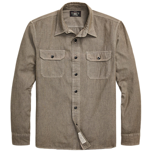 【SALE50%OFF】Double RL『SELVEDGE JASPE WORKSHIRT』(GREY)