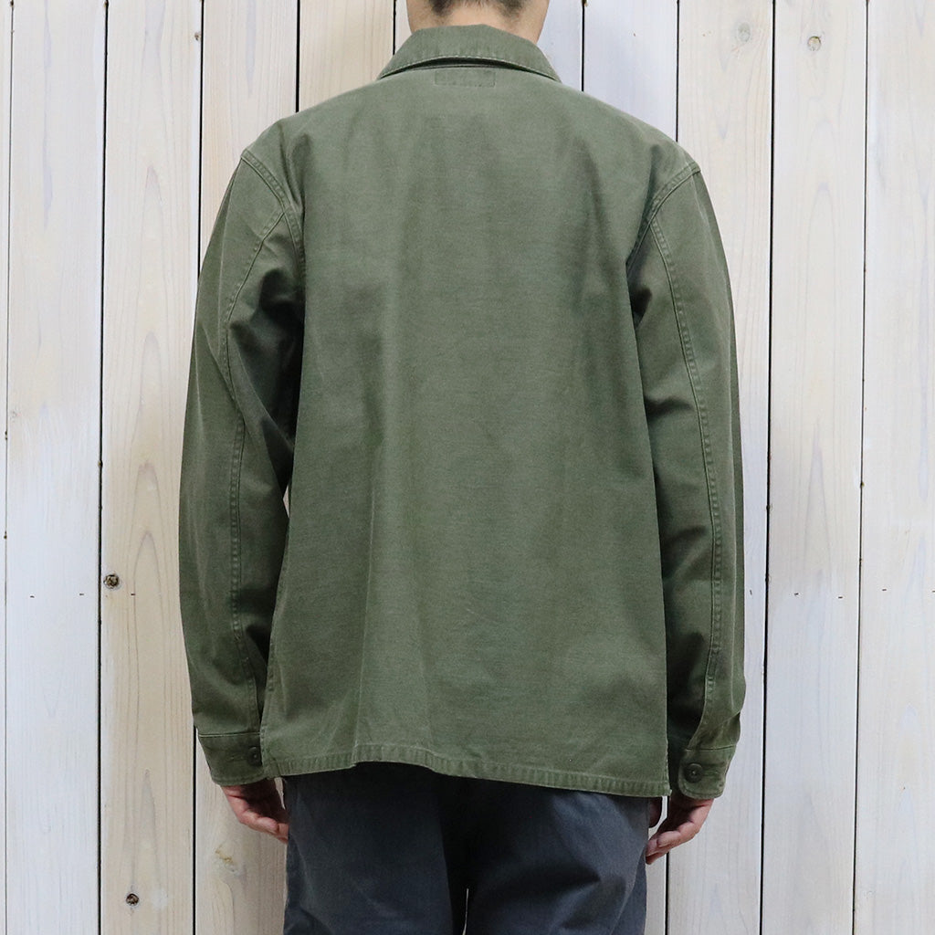 Double RL : REVERSE-SATEEN OVERSHIRT (OLIVE)