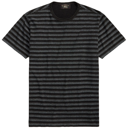 Double RL『STRIPED JERSEY CREWNECK T-SHIRT』(BLACK)