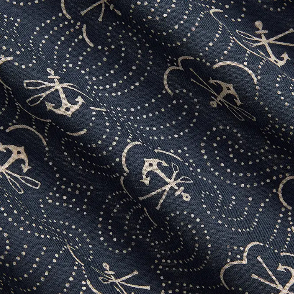 Double RL『ANCHOR-PRINT COTTON BANDANA』(NAVY)