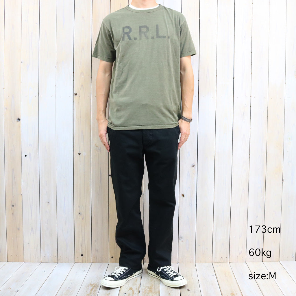 Double RL : GARMENT-DYED LOGO JERSEY T-SHIRT (OLIVE)