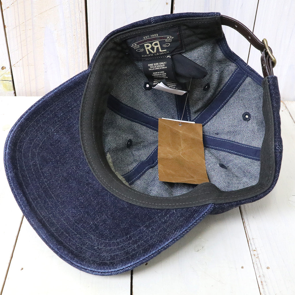 Double RL : RANCH LOGO DENIM BALL CAP (BLUE)