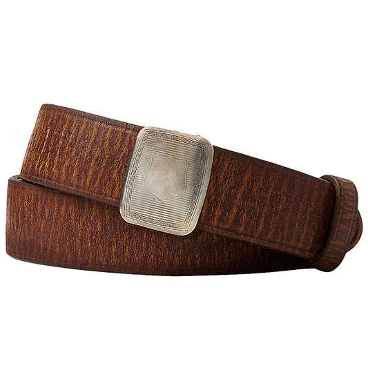 Double RL : SLIDER BUCKLE LEATHER BELT (BROWN)