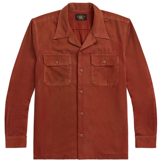 【SALE40%OFF】Double RL : GARMENT DYED TWILL CAMP SHIRT (RED)