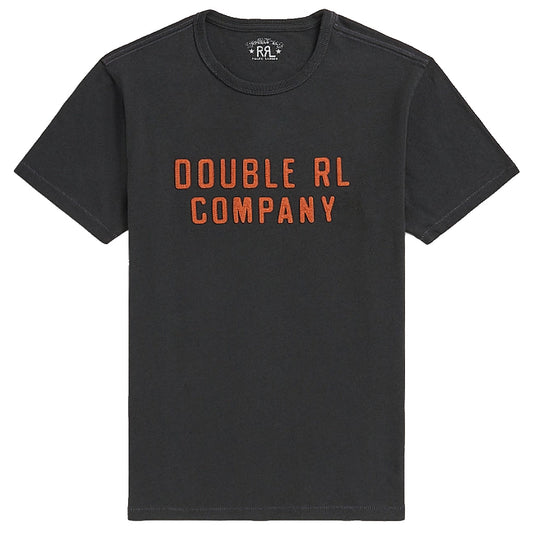 Double RL : LOGO COTTON-HEMP JERSEY T-SHIRT (BLACK)