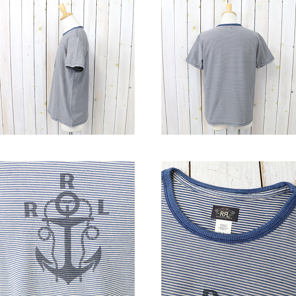 【SALE40%OFF】Double RL : STRIPED LOGO JERSEY T-SHIRT (BLUE)