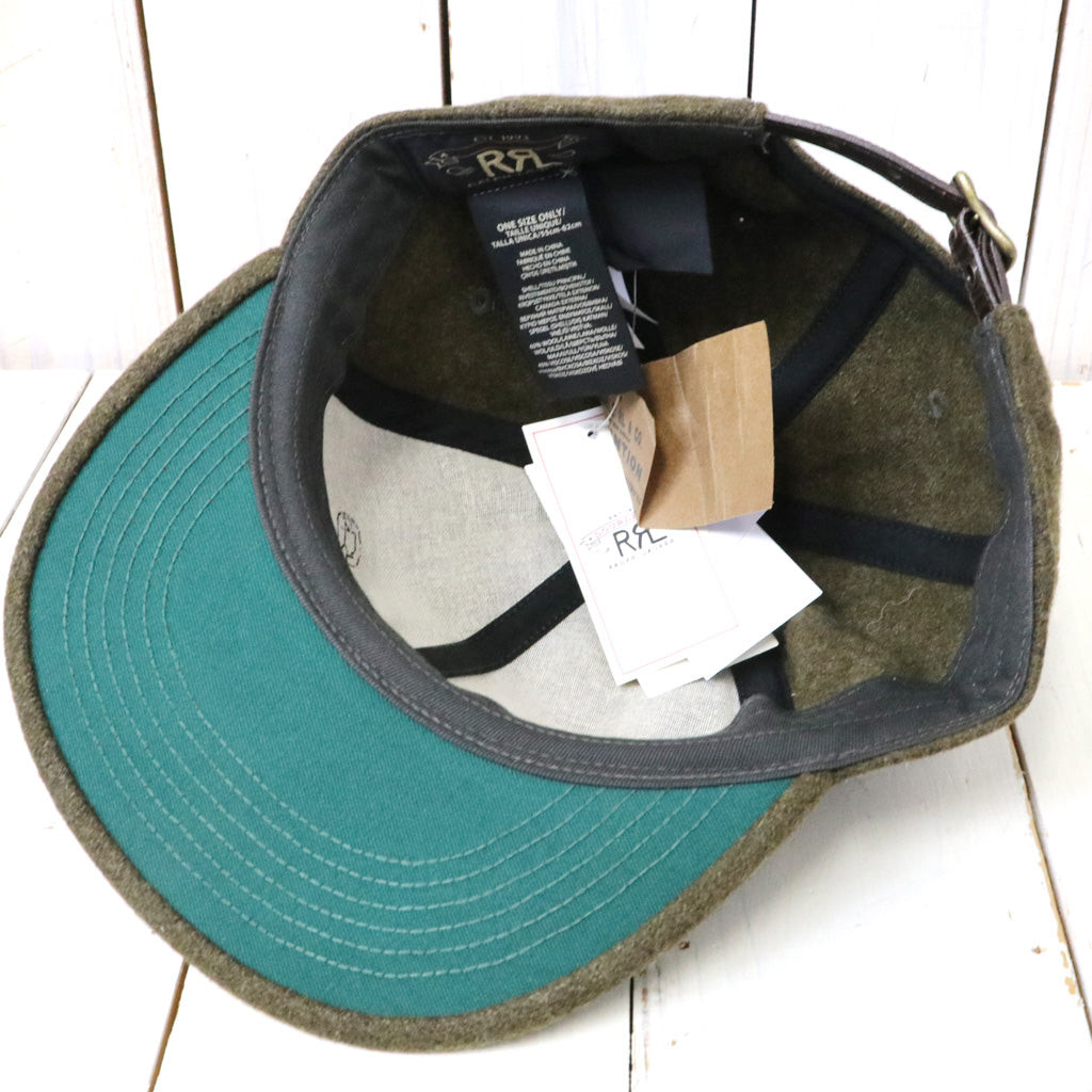 Double RL : BULLION WOOL-BLEND BALL CAP (OLIVE)