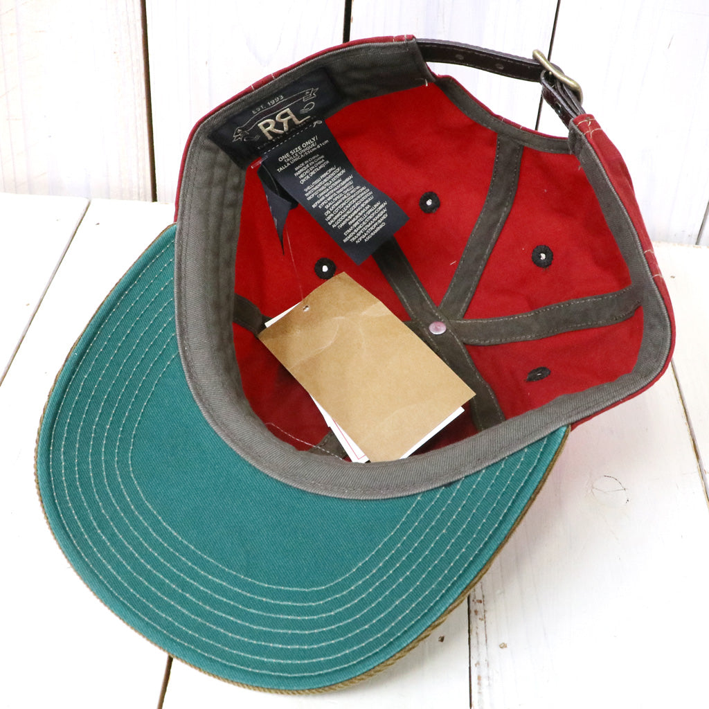 Double RL : CORDUROY-BILL OILCLOTH BALL CAP (RED)