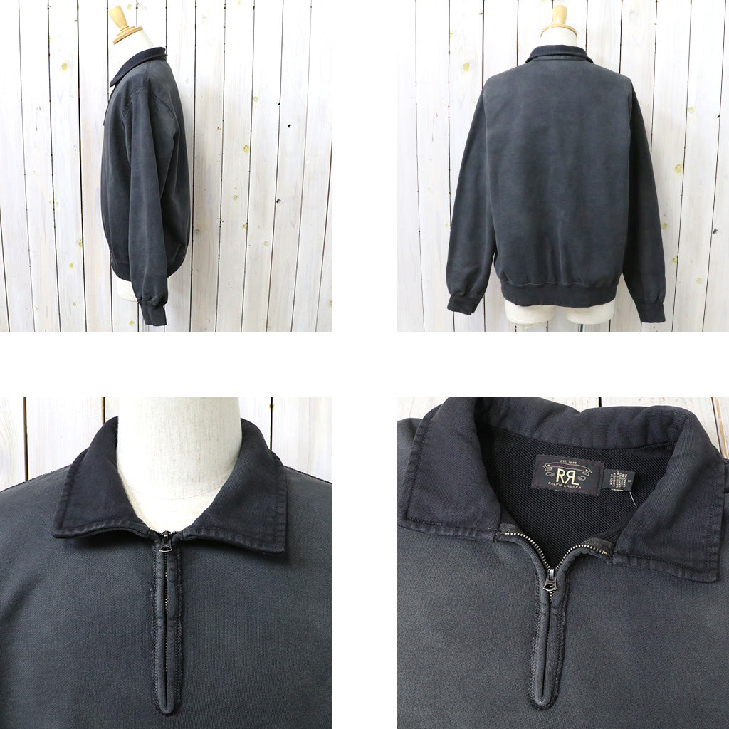 Double RL : FRENCH TERRY QUARTER ZIP PULLOVER (BLACK)