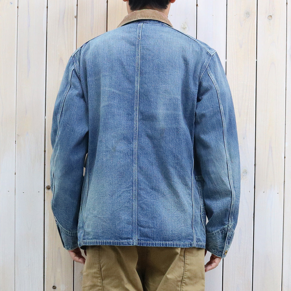 Double RL : CORDUROY-COLLAR INDIGO DENIM JACKET (BLUE)