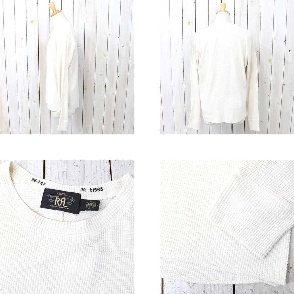 Double RL : WAFFLE-KNIT CREWNECK (PAPER WHITE)