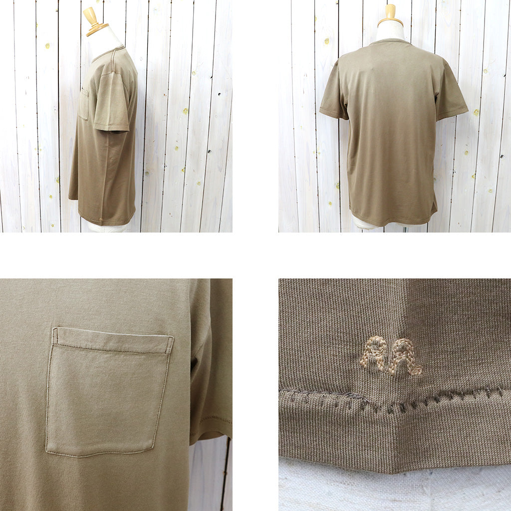 Double RL : GARMENT-DYED POCKET T-SHIRT (MUD)