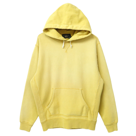 Double RL : GARMENT-DYE FLEECE HOODIE (CAMPUS YELLOW)