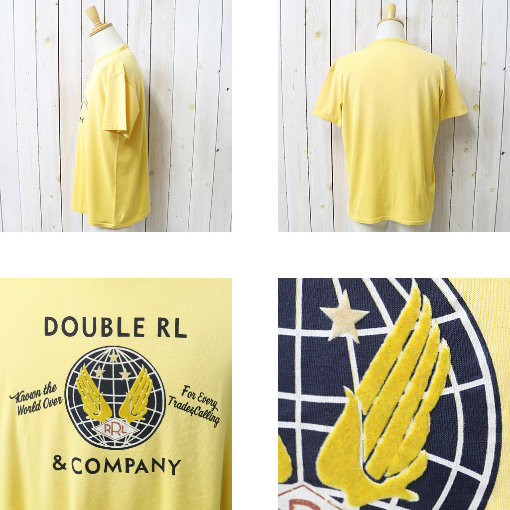 Double RL : GARMENT-DYED JERSEY GRAPHIC T-SHIRT (VINTAGE YELLOW)