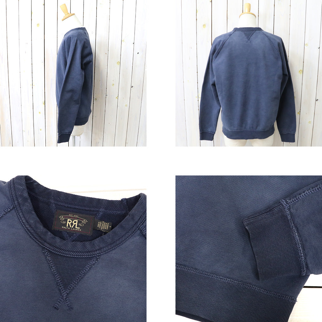 Double RL : GARMENT-DYE FRENCH TERRY SWEAT SHIRT (NAVY)