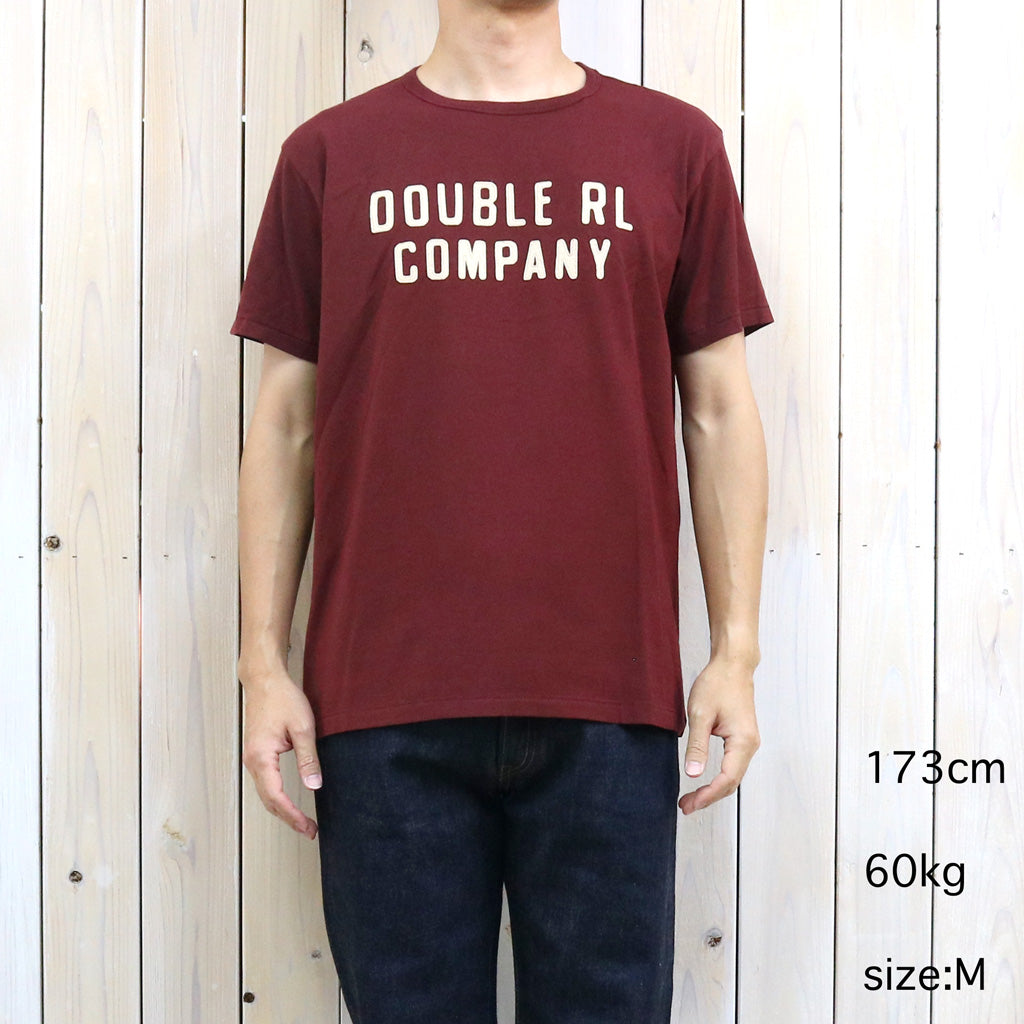Double RL : LOGO GARMENT-DYED LOGO JERSEY T-SHIRT (VINTAGE BURGUNDY)