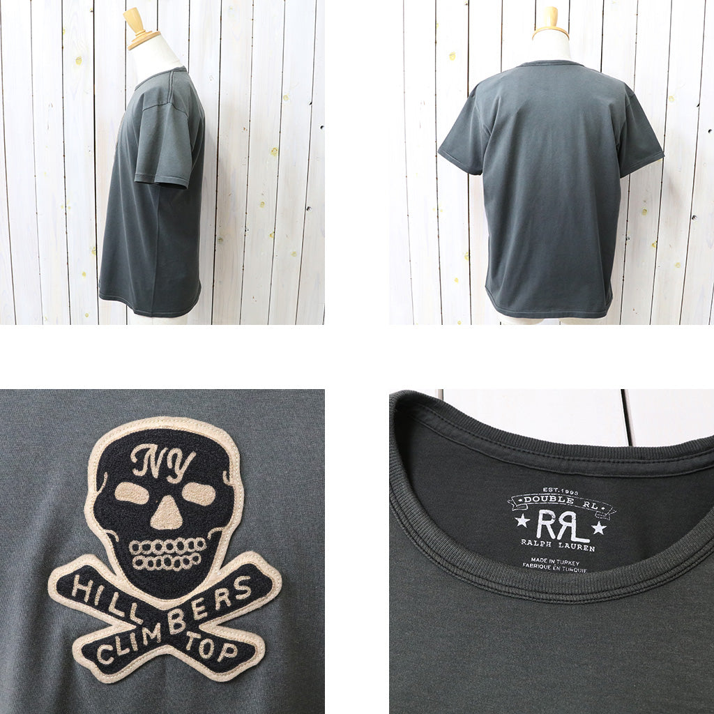 Double RL : SKULL PATCH JERSEY T-SHIRT (FADED BLACK)