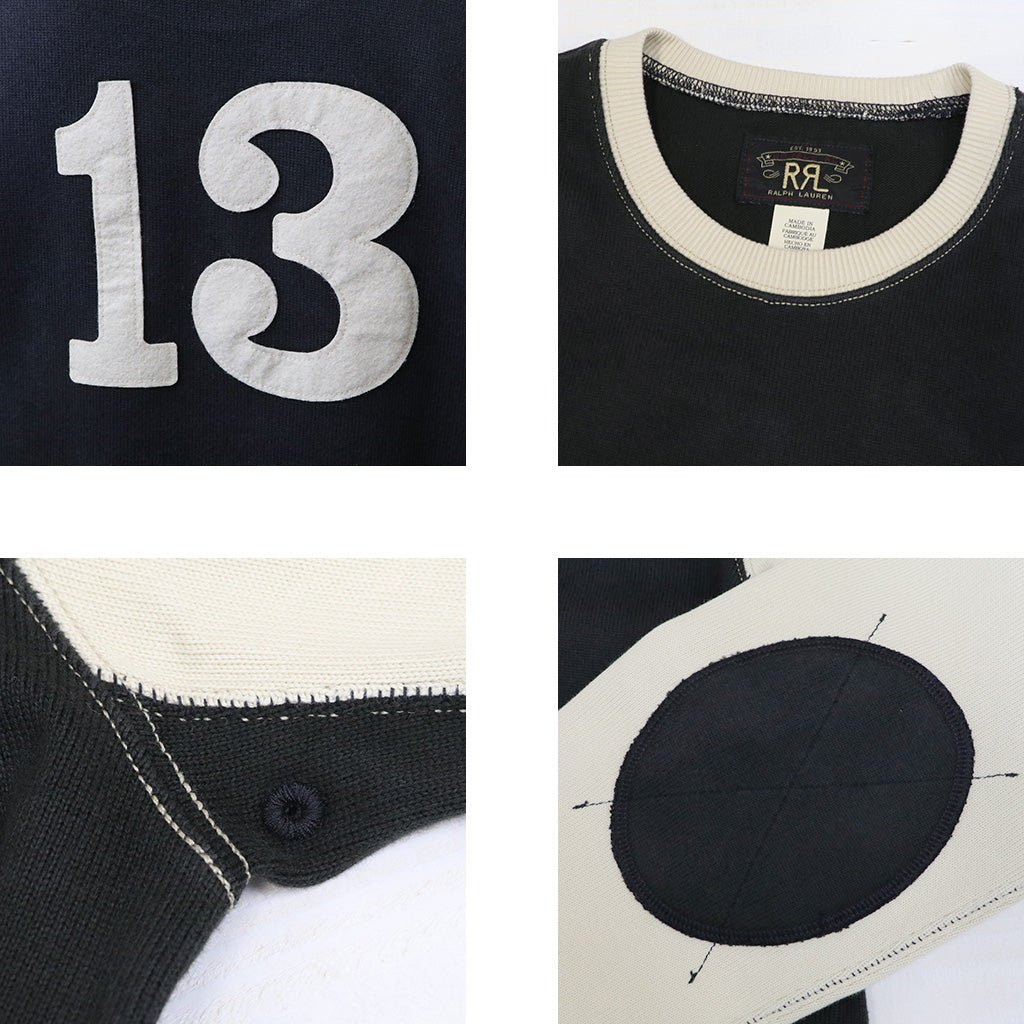 Double RL : LOGO 2TONE JERSEY T-SHIRT (FADED BLACK/MULTI)