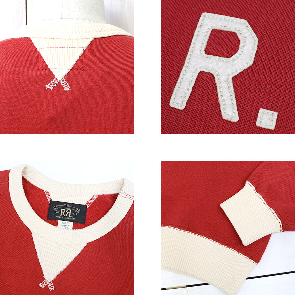 Double RL : LOGO SWEATSHIRT COTTON TERRY (RED)