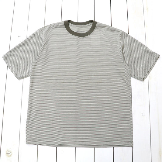 Goldwin : Striped Wool/Lyocell Jersey T-shirt (IVORY)