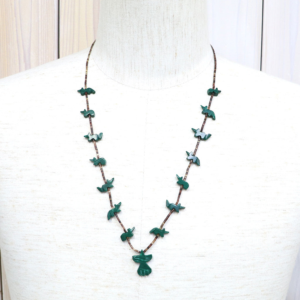Indian Jewelry : Navajo Artisan Malachitq Necklace(A)