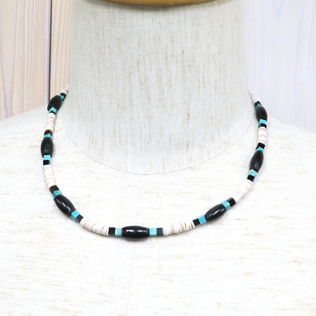Indian Jewelry『Navajo 1960’s Necklace-Turquoise/Onix/Shell(B)』