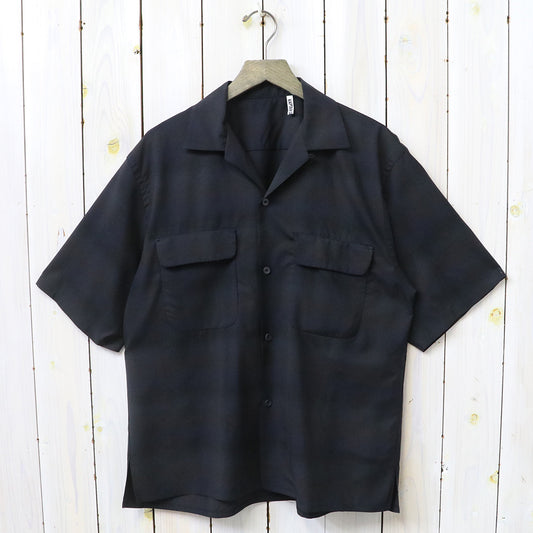 Kaptain Sunshine : Open Collared SS Shirt (DARK OMBRE)