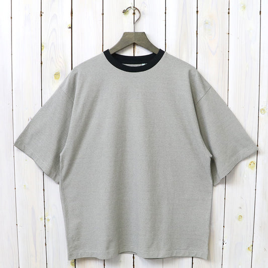 Kaptain Sunshine : Hard Twisted Stripe Jersey S/S Tee (INK BLACK PIN STRIPE)