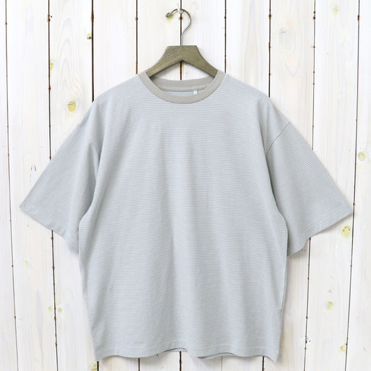 Kaptain Sunshine : Hard Twisted Stripe Jersey S/S Tee (GREY STRIPE)