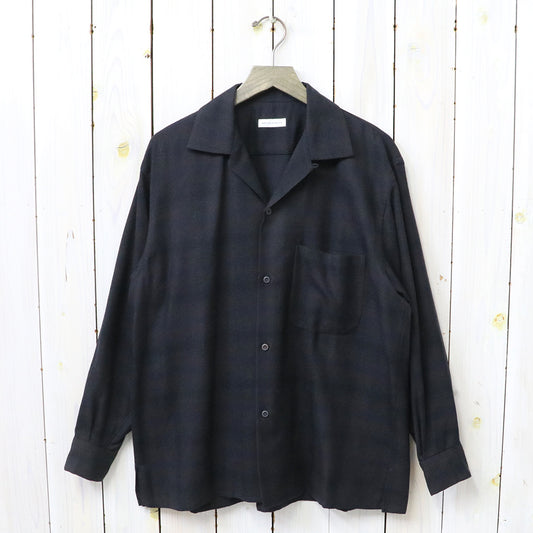 Kaptain Sunshine : Wool Ombre Open Collared Shirt (CHARCOAL OMBRE)