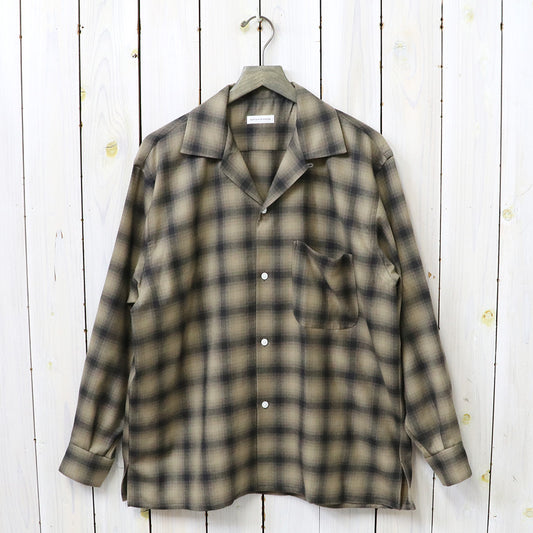 Kaptain Sunshine : Wool Ombre Open Collared Shirt (BEIGE OMBRE)