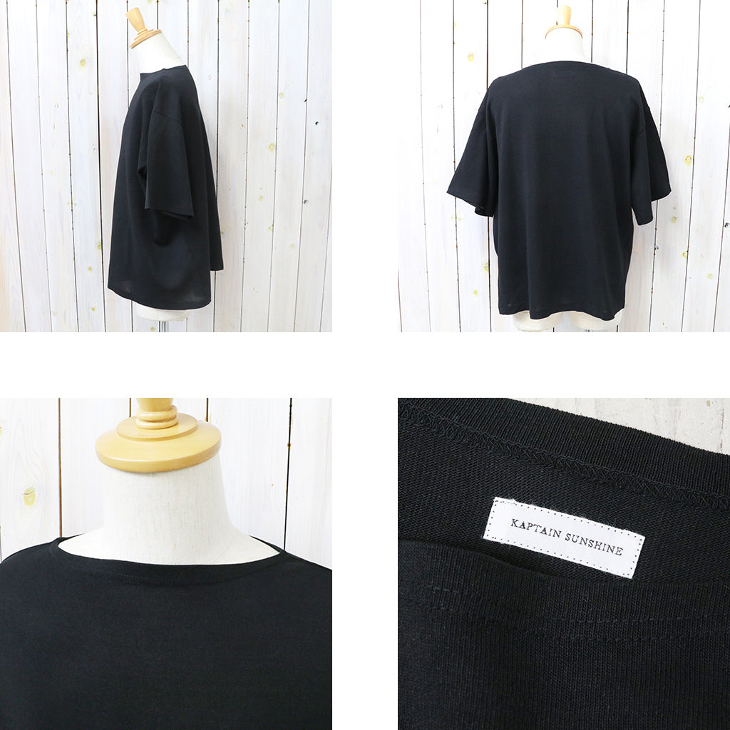 Kaptain Sunshine : Washi Tenjiku Boatneck Half-sleeve Tee (BLACK)