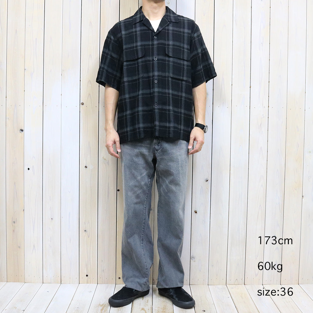 Kaptain Sunshine『Short Sleeve Open Collar Shirt』(Black Plaid)