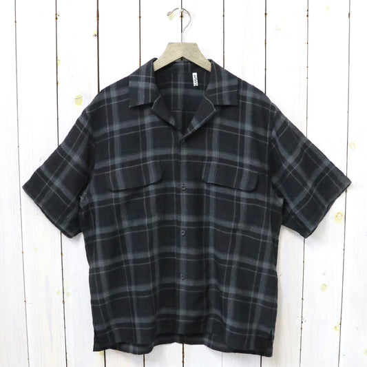 Kaptain Sunshine『Short Sleeve Open Collar Shirt』(Black Plaid)
