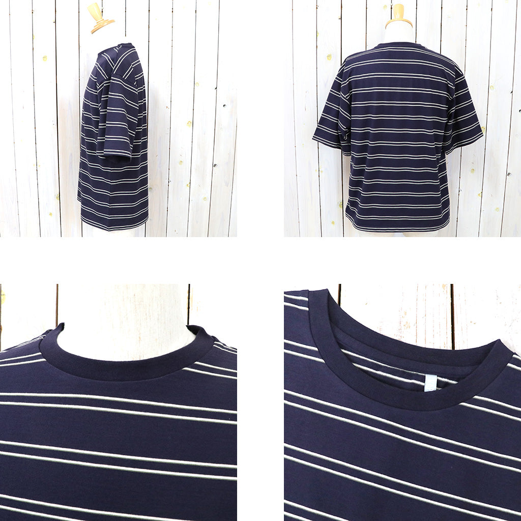 Kaptain Sunshine『Hard Twisted Border Jersey S/S Tee』(Navy Border)