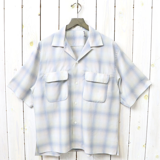 Kaptain Sunshine : Open Collared SS Shirt (PALE OMBRE)