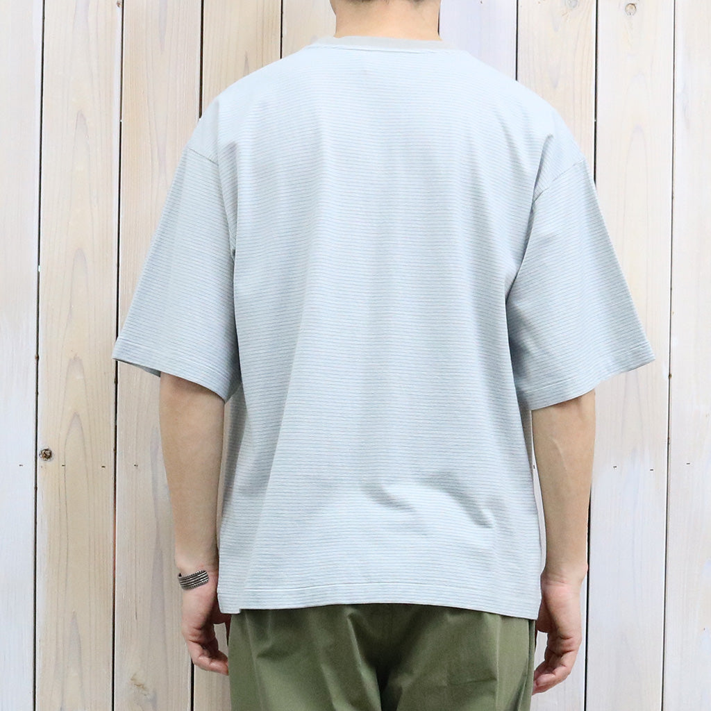 Kaptain Sunshine : Hard Twisted Stripe Jersey S/S Tee (GREY STRIPE)