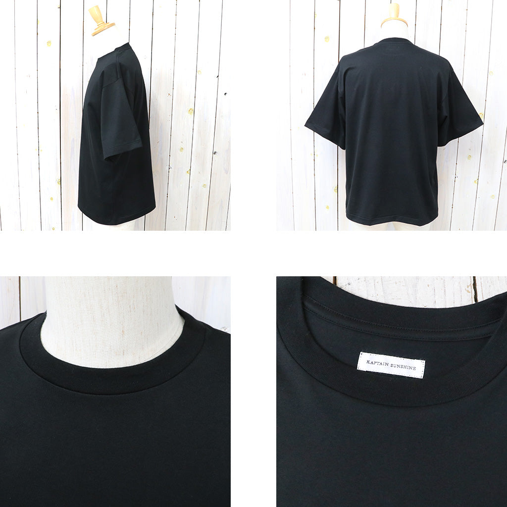 Kaptain Sunshine : Suvin Cotton Suede Tenjiku S/S Tee (BLACK)