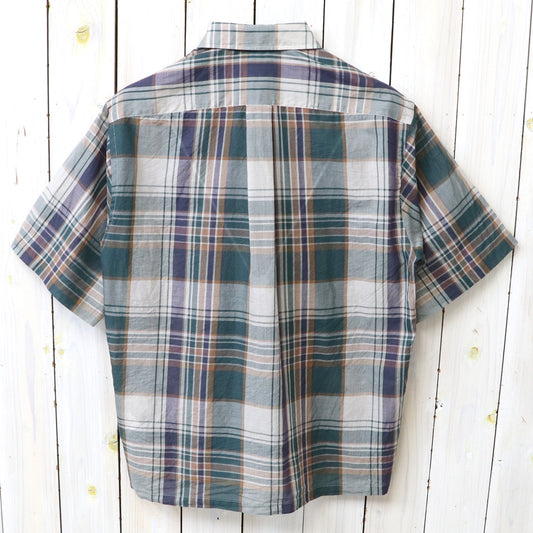 Kaptain Sunshin : Gauze Plaid Plain SS Shirt (FOREST PLAID)