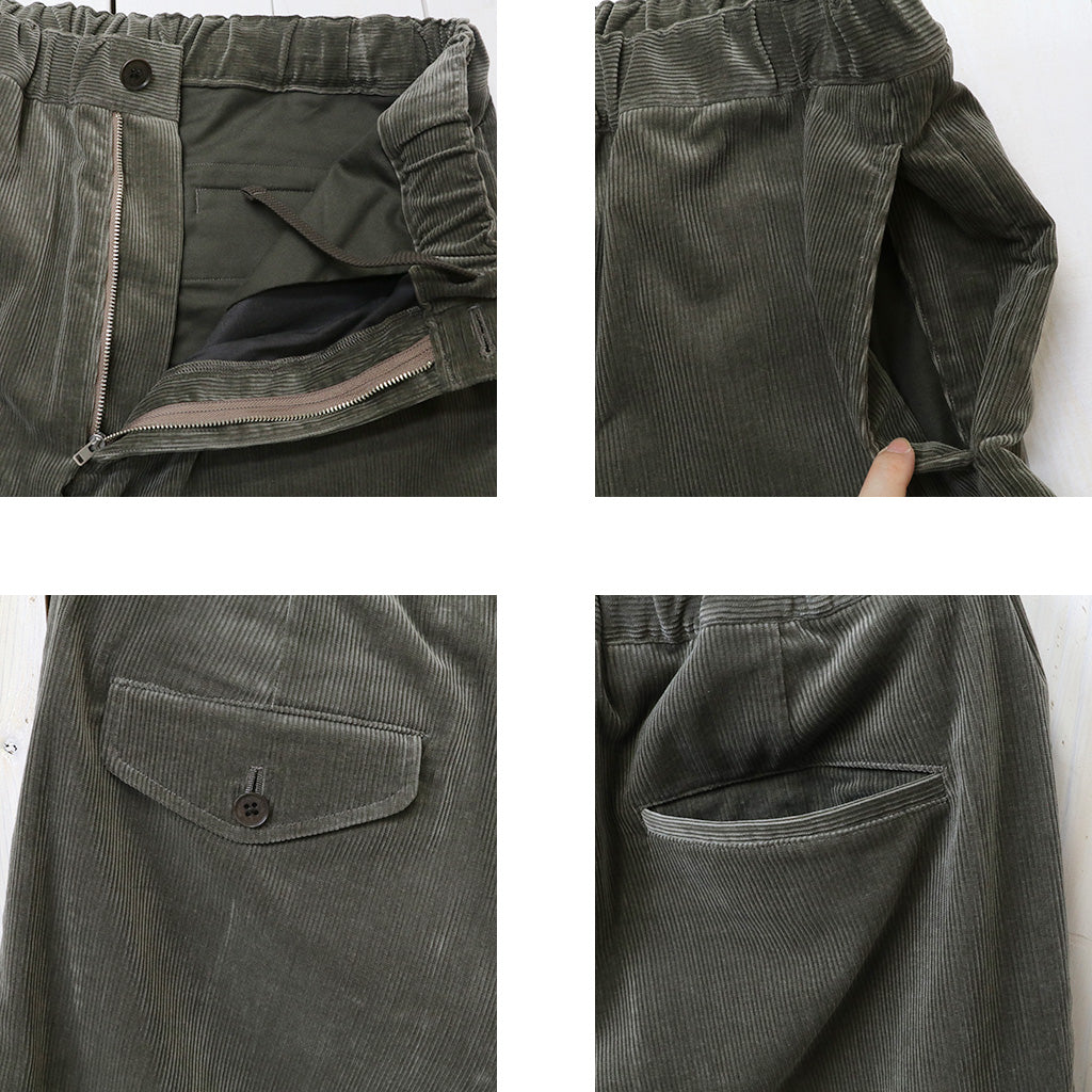 Kaptain Sunshine : Cotton Corduroy Easy Trousers (BROWN)